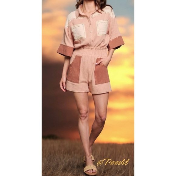 Peach Love California Tops - Peach Love California color block embellished top S M L